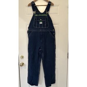 Liberty Overalls Mens 38 Waist Blue Denim Bib Workwear Carpenter Utility Pockets